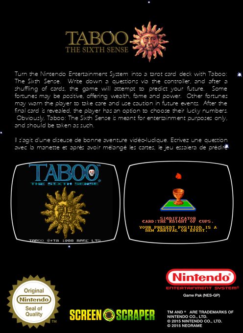 Taboo : The Sixth Sense dos