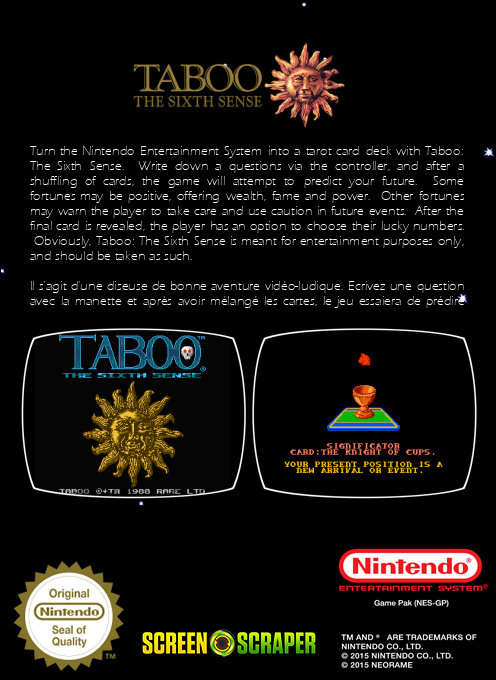 Taboo : The Sixth Sense - Dos