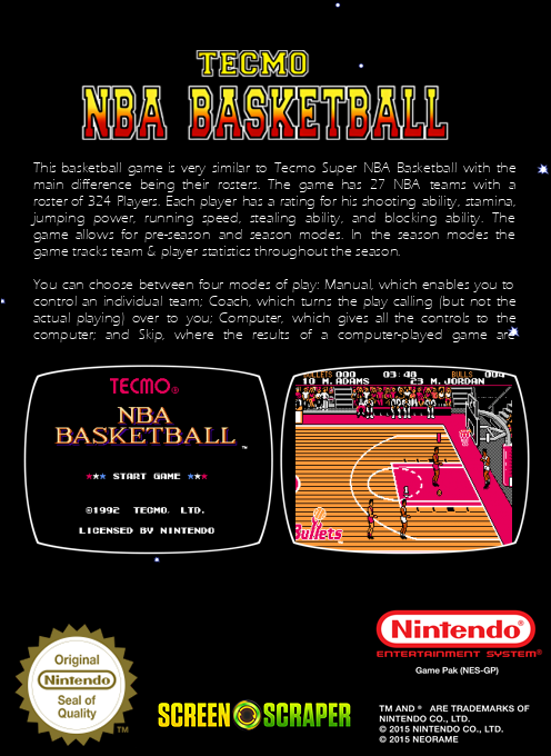 Tecmo NBA Basketball - Dos