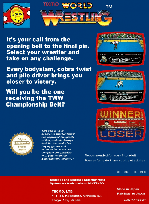 Tecmo World Wrestling - Dos