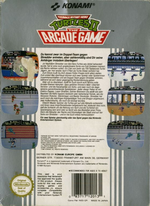 Teenage Mutant Ninja Turtles II : The Arcade Game - Dos