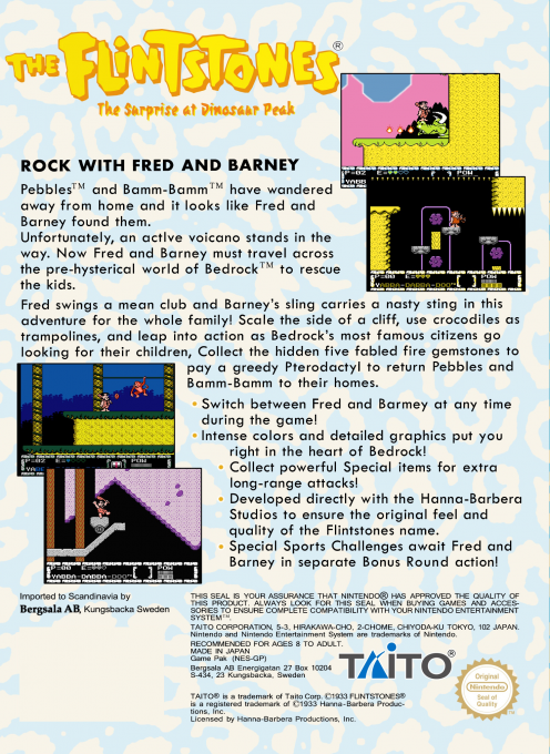 The Flintstones : The Surprise at Dinosaur Peak - Dos