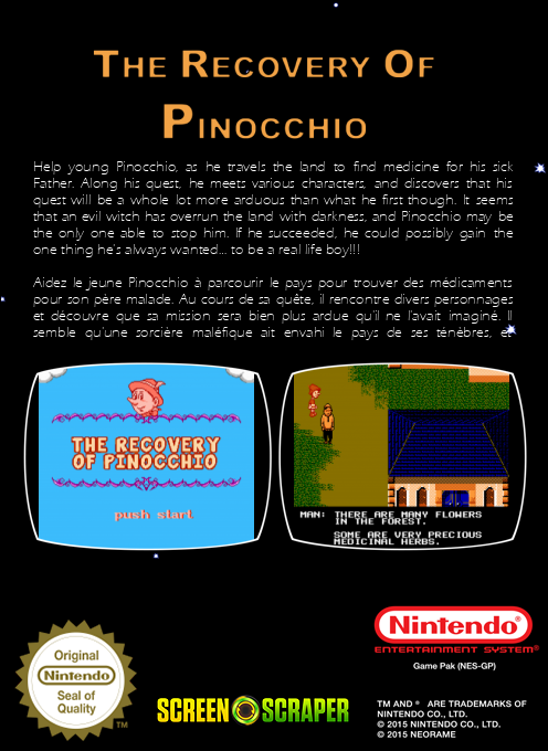 The Recovery of Pinocchio - Dos