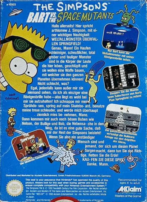 The Simpsons : Bart vs. the Space Mutants - Dos