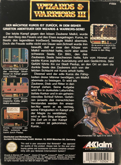 Wizards & Warriors III : Kuros...Visions of Power - Dos