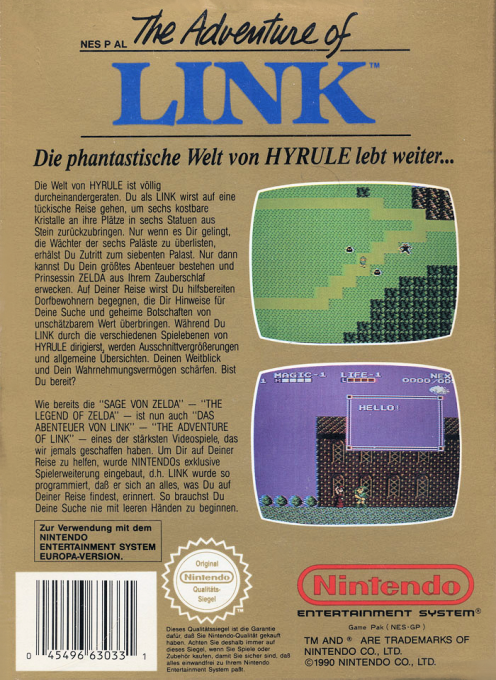 Zelda II : The Adventure of Link - Dos