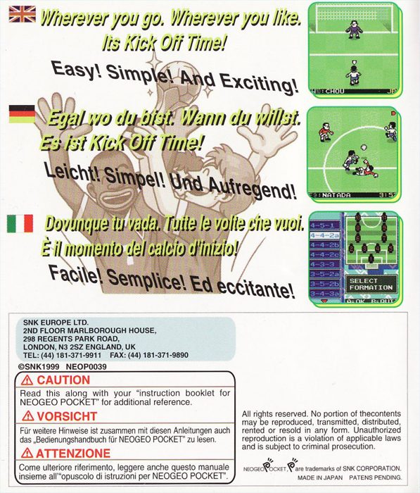 NeoGeo Cup '98 Plus - Dos
