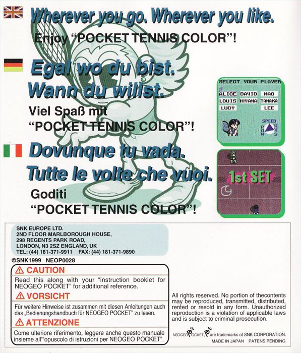 Pocket Tennis Color : Pocket Sports Series - Dos