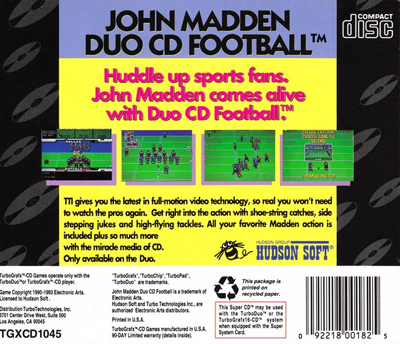John Madden Duo Cd Football - Dos