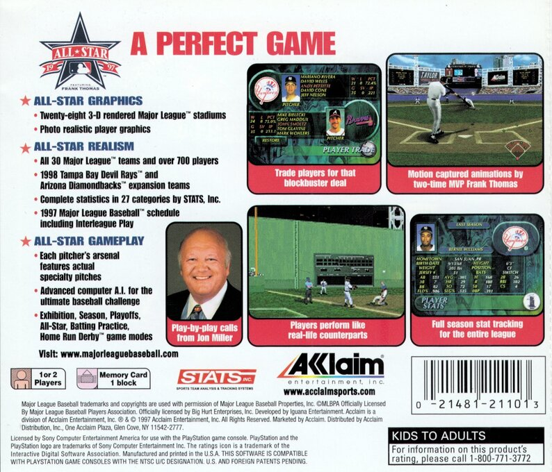 All-Star Baseball 97 featuring Frank Thomas dos