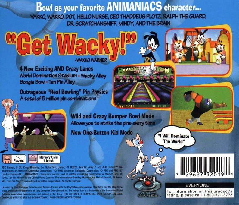 Animaniacs : Ten Pin Alley dos