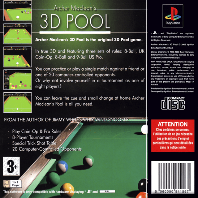 Archer Maclean's 3d Pool - Dos