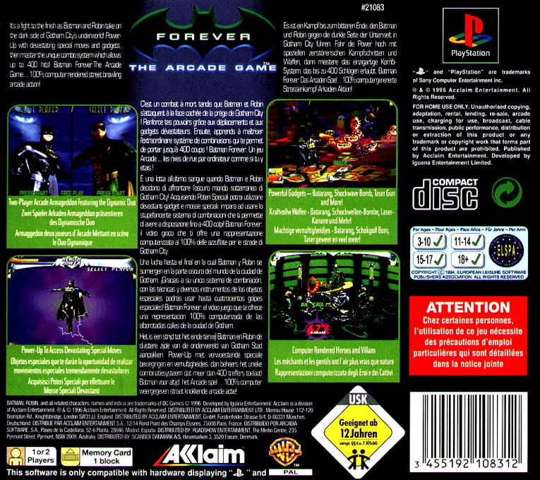 Batman Forever : The Arcade Game dos