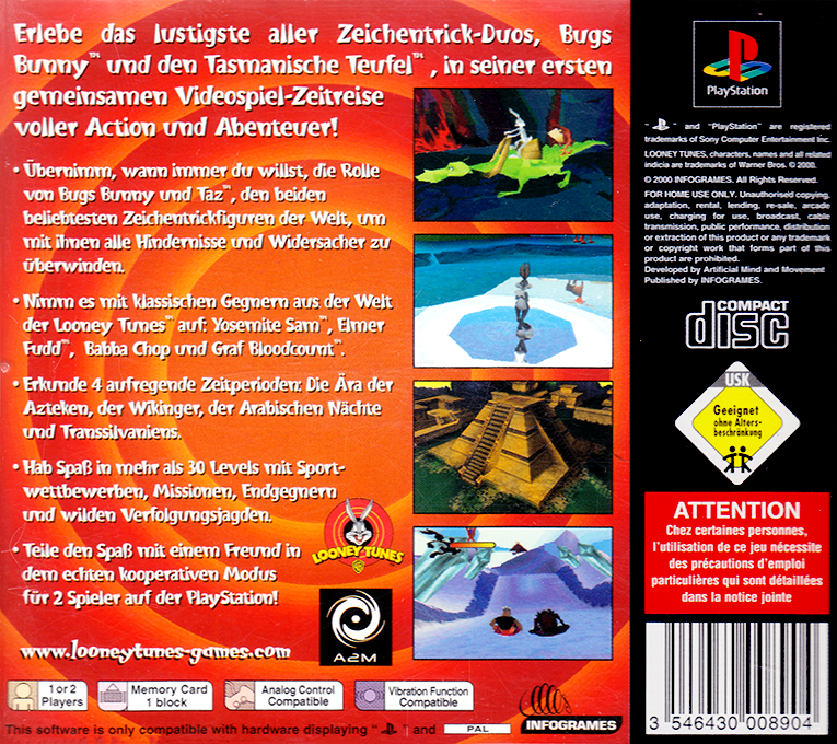 Bugs Bunny & Taz : La Spirale du Temps dos