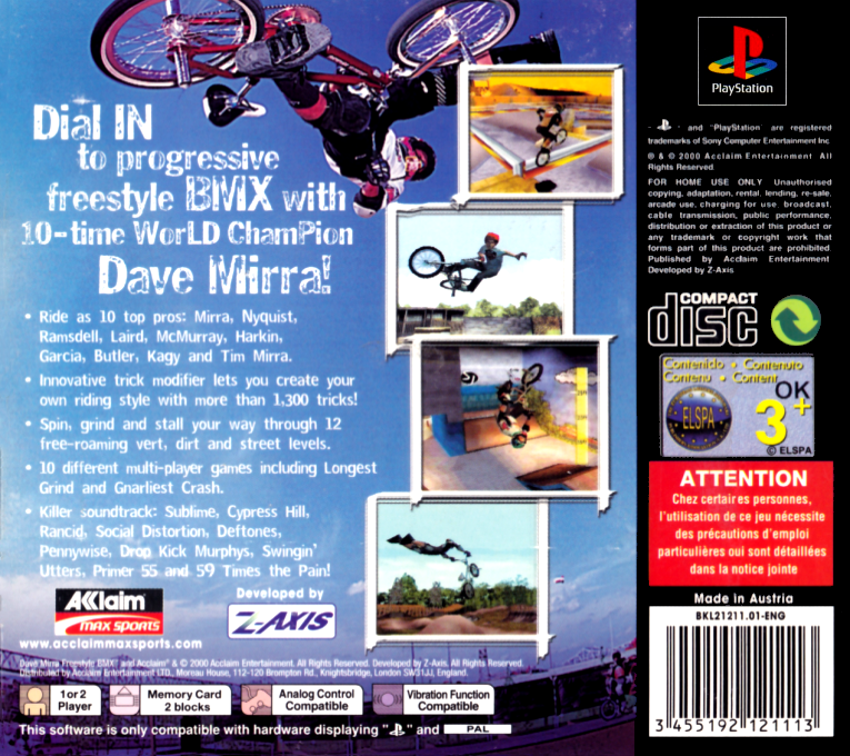 Dave Mirra Freestyle BMX dos