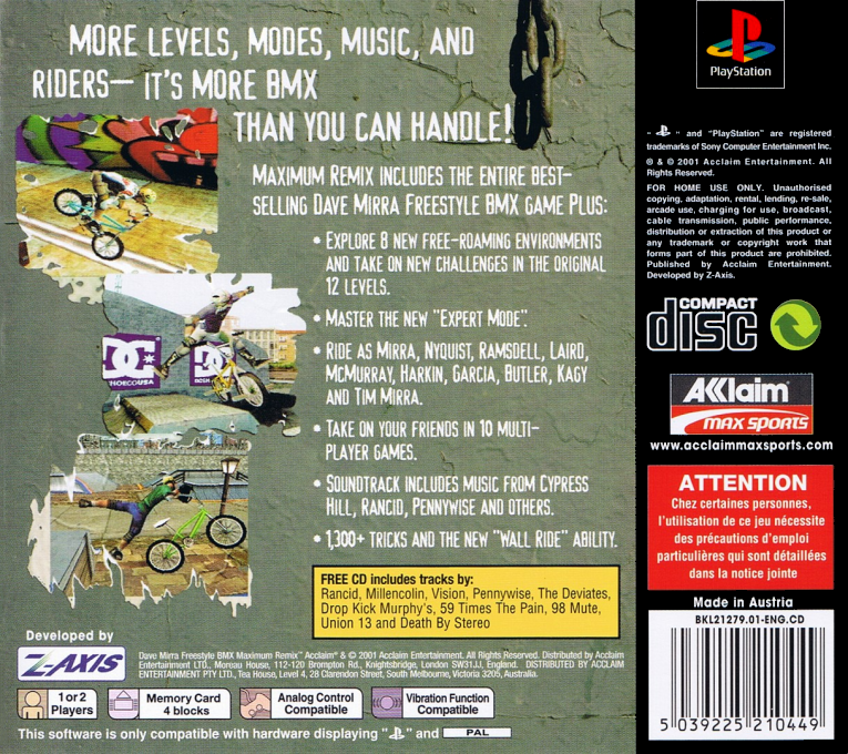 Dave Mirra Freestyle BMX : Maximum Remix dos