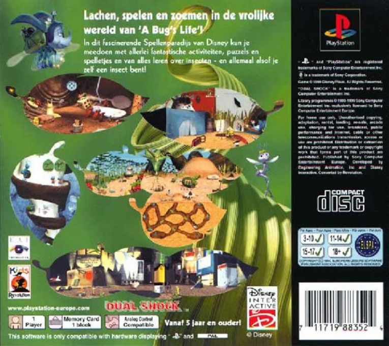 Disney / Pixar : A Bug's Life Atelier De Jeux - Dos