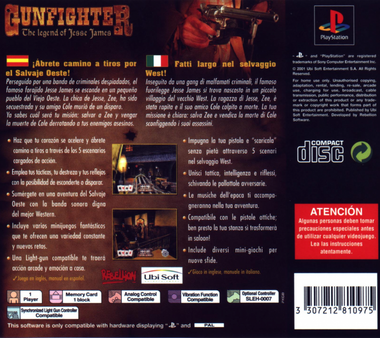 Gunfighter : La Légende de Jesse James - Dos