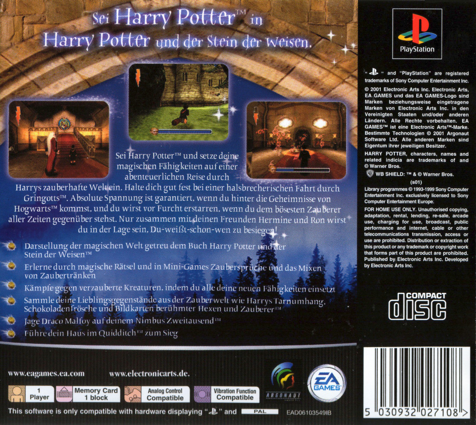 Harry Potter à l'Ecole des Sorciers - Dos