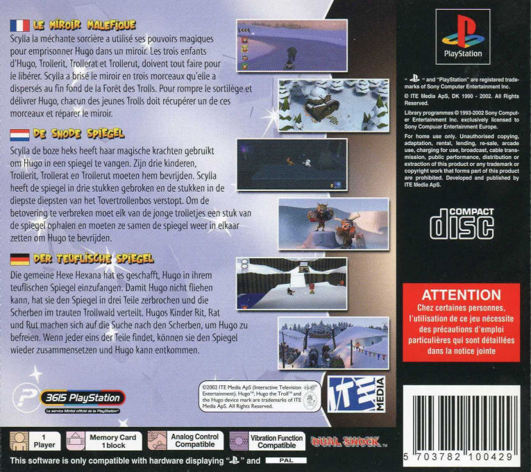 Hugo : Le Miroir Maléfique - Dos