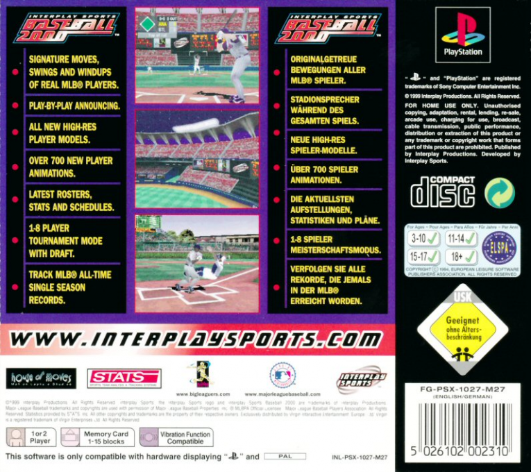Interplay Sports Baseball 2000 dos