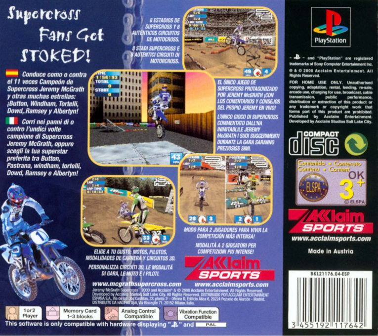 Jeremy McGrath Supercross 2000 - Dos