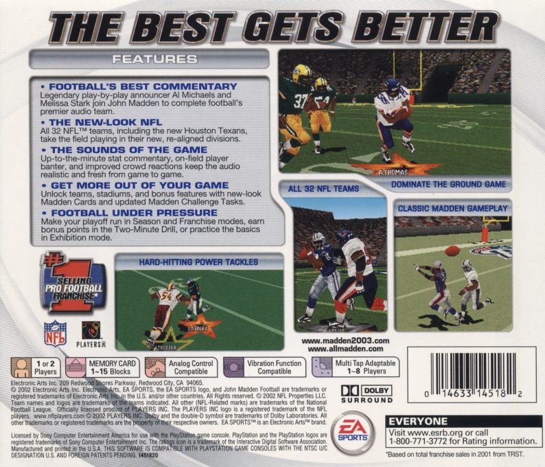 Madden NFL 2003 - Dos