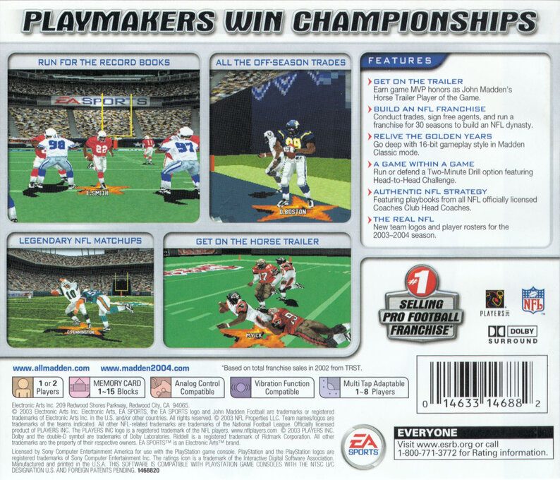 Madden NFL 2004 - Dos