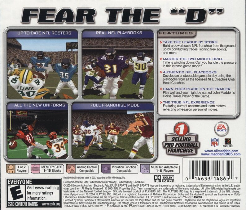 Madden NFL 2005 - Dos