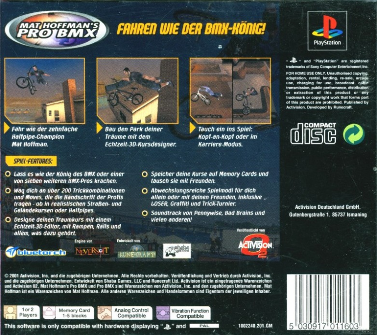 Mat Hoffman's Pro BMX - Dos