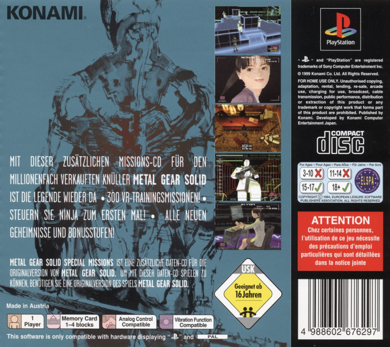 Metal Gear Solid : Missions Spéciales - Dos