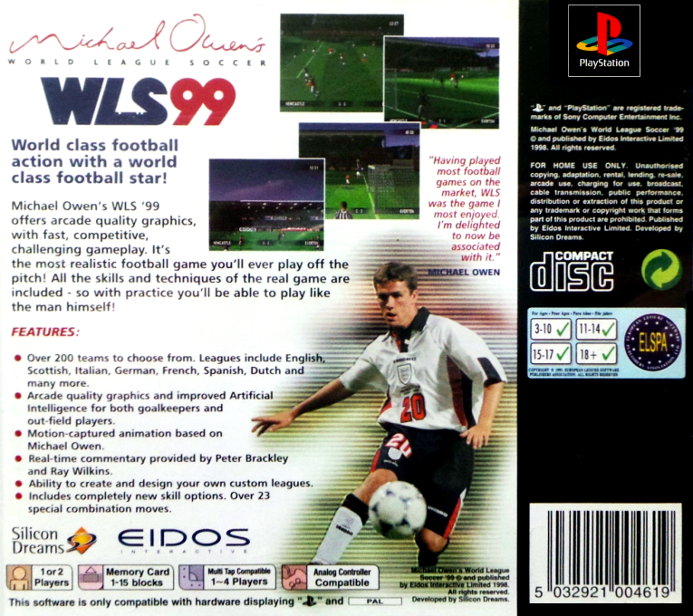 Michael Owen's World League Soccer 99 - Dos
