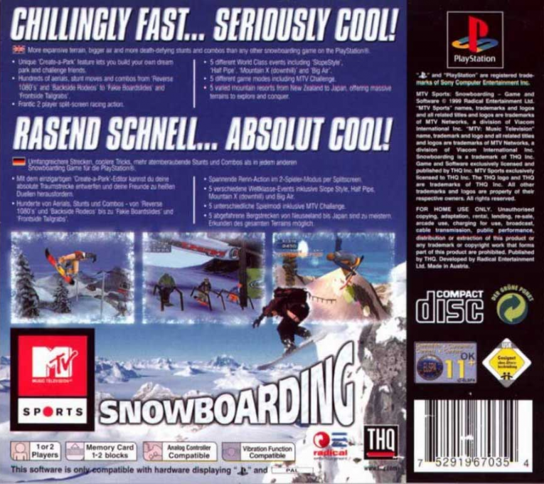 MTV Sports : Snowboarding - Dos