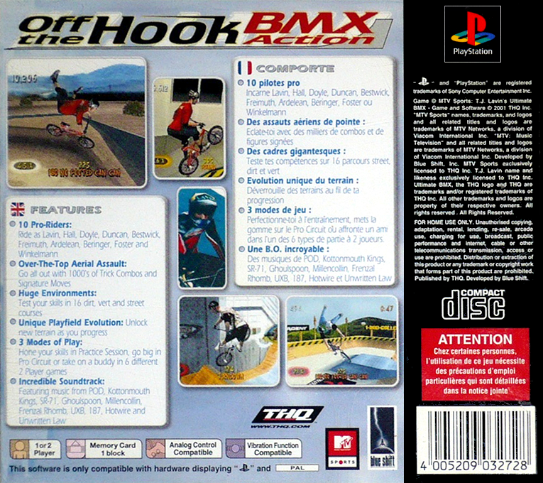 MTV Sports : T.J. Lavin's Ultimate BMX - Dos