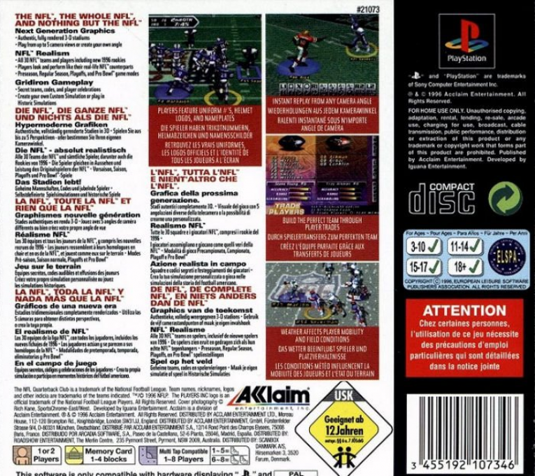 NFL Quarterback Club 97 - Dos