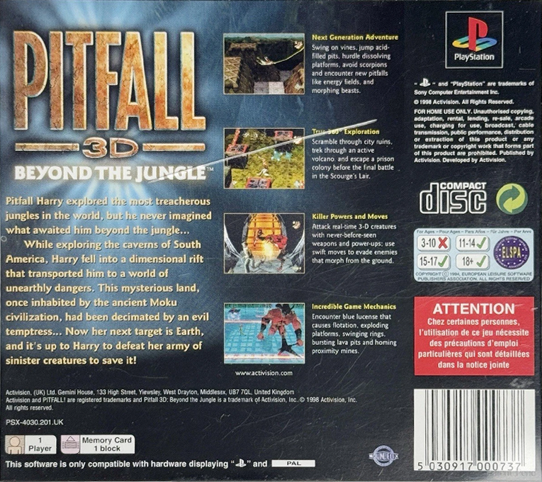 Pitfall 3D : Beyond the Jungle - Dos