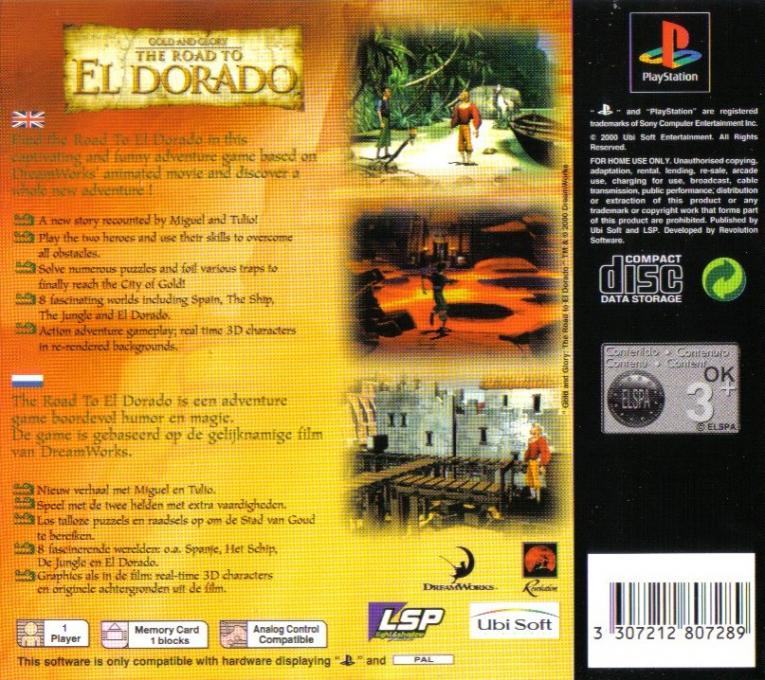 Pour L'Or Et La Gloire : La Route D'Eldorado - Dos