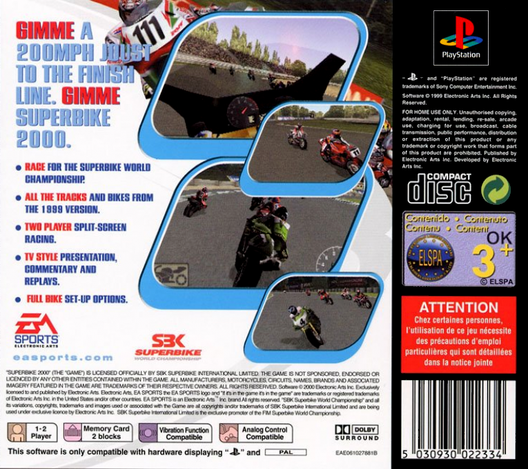 Superbike 2000 - Dos