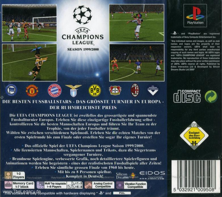 UEFA Champions League : Saison 1998-99 - Dos