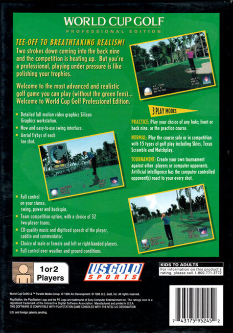 World Cup Golf : Professional Edition - Dos