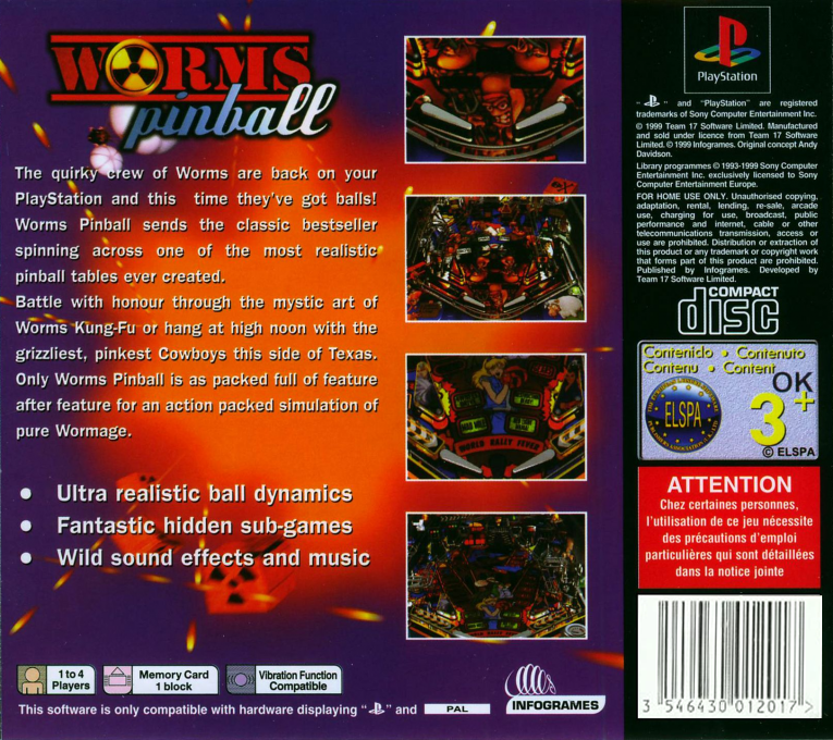 Worms Pinball dos