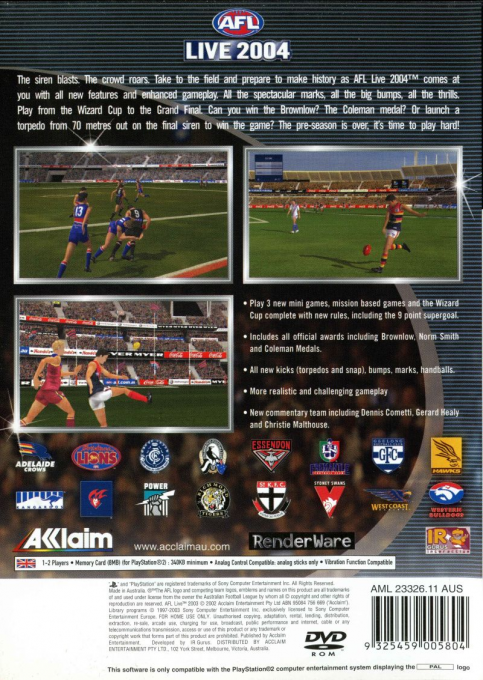AFL Live 2003 - Dos