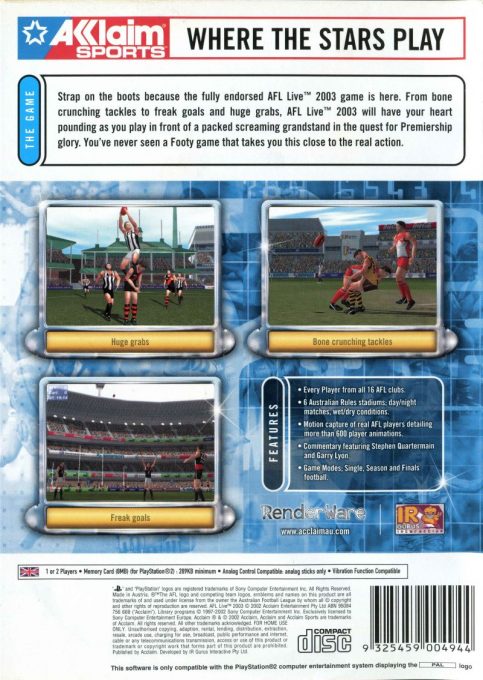 AFL Live 2003 - Dos