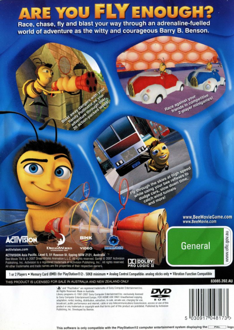 Bee Movie : Le Jeu - Dos