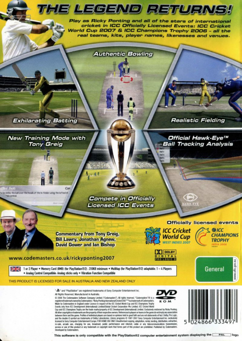 Brian Lara International Cricket 2005 - Dos