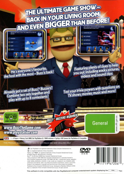 Buzz! Le Grand Quiz - Dos