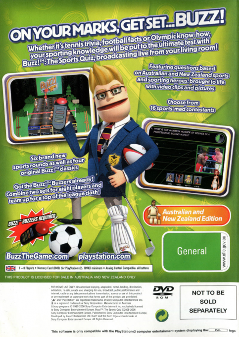 Buzz! Le Quiz du Sport - Dos