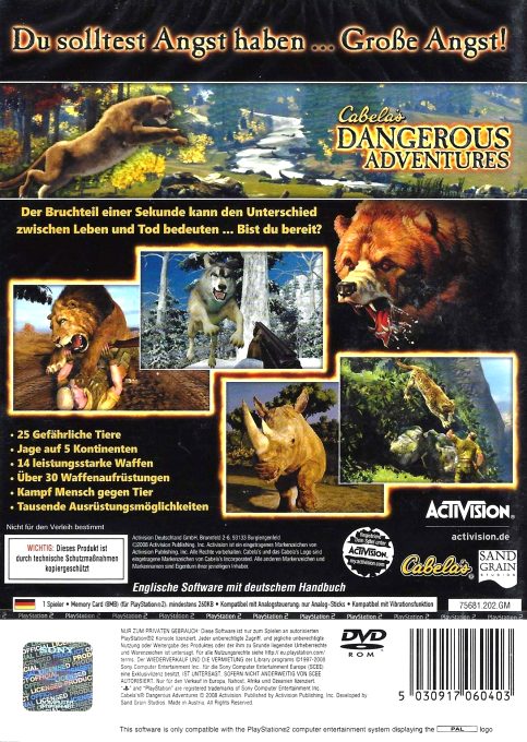 Cabela's Dangerous Hunts 2009 dos