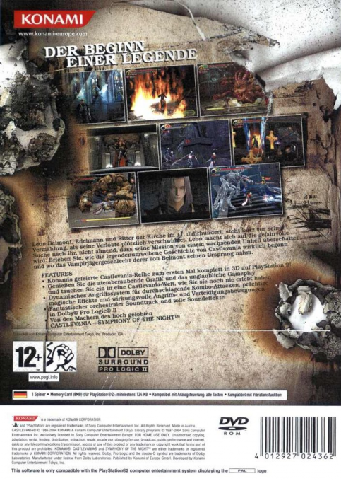 Castlevania : Lament of Innocence dos