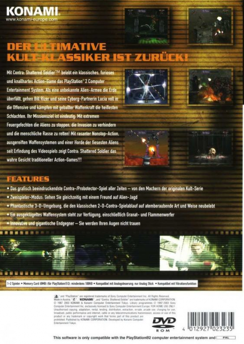 Contra : Shattered Soldier - Dos